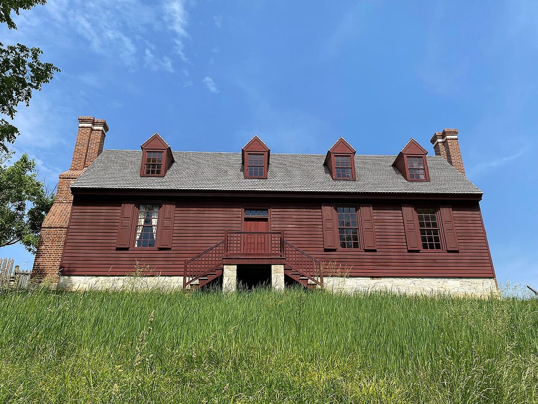 A replica of the type of house George Washington might have grown up in at Ferry Farm